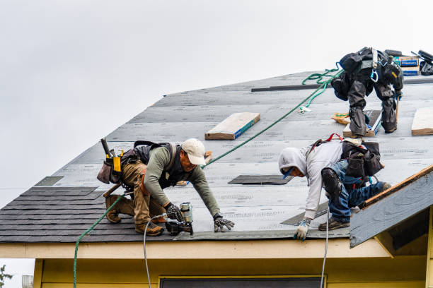 Professional Storm Damage Roof Repair technician working in New Derry, PA